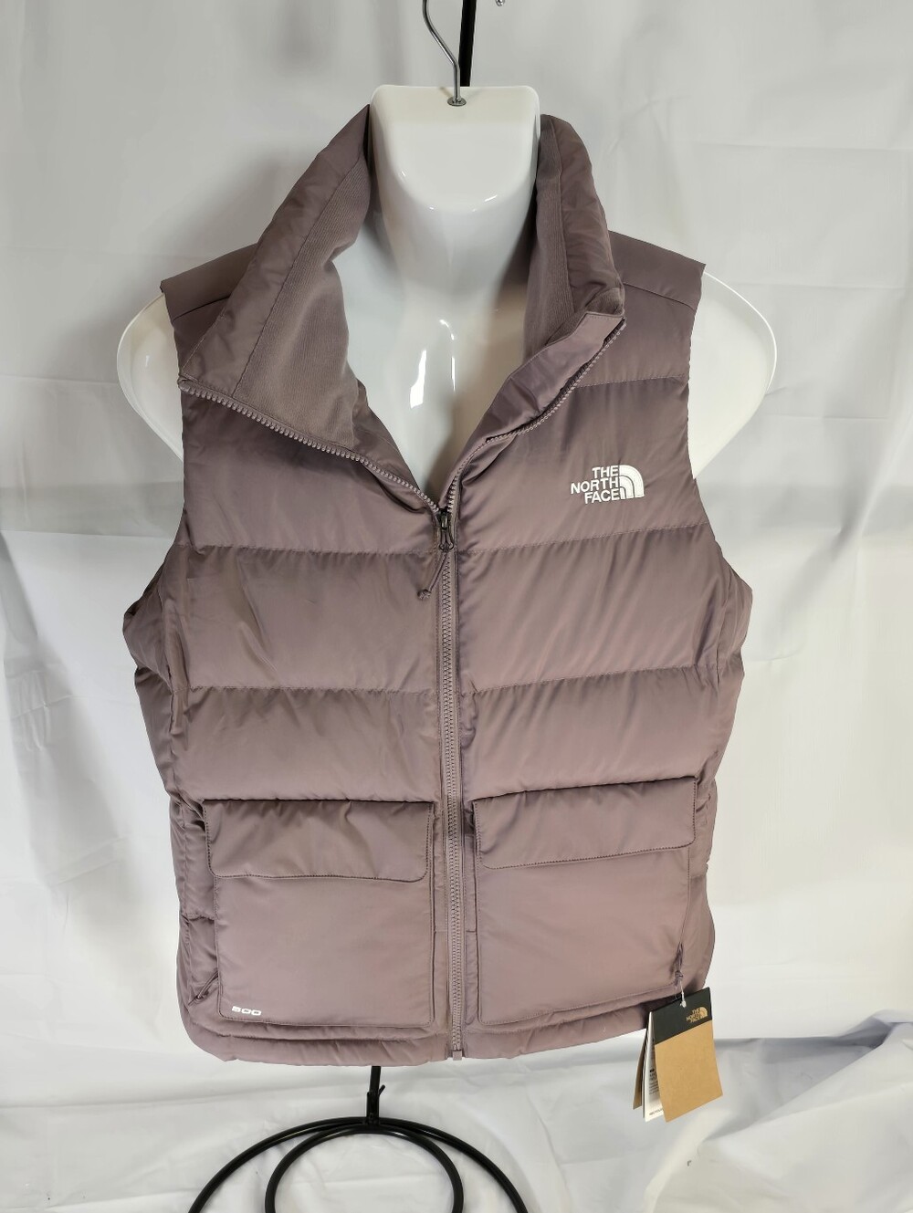 NWT The North Face Gotham Vest Women's Large Fawn Grey Down Puffer